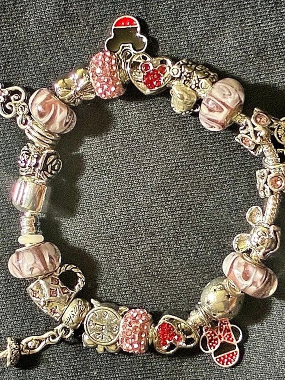 Pink & Silver Charm Bracelet